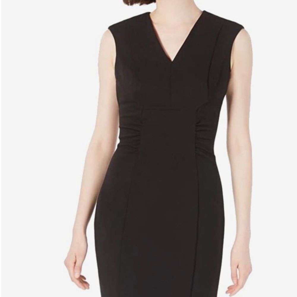 Calvin Klein - Black Sheath Dress, with gold zipper in the back